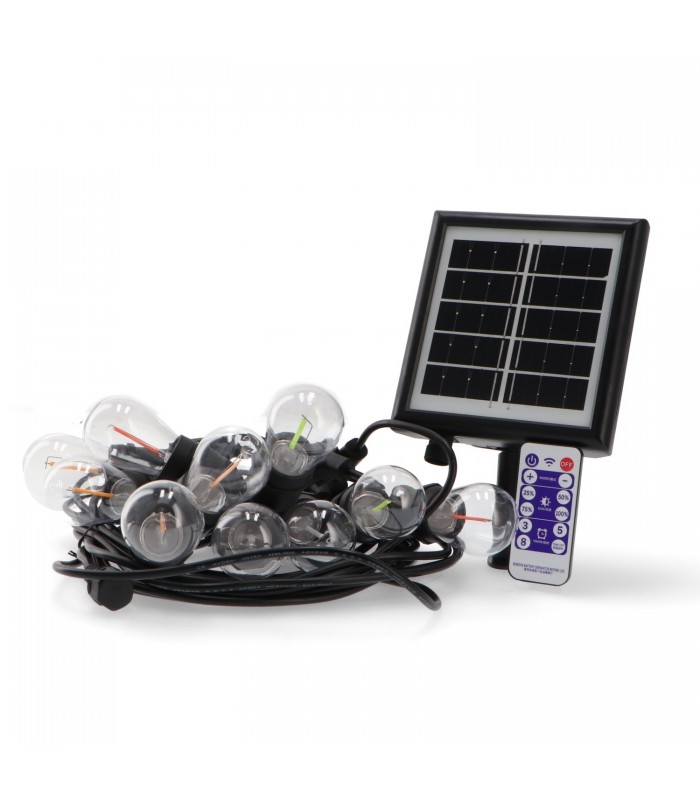 Guirnalda Led Solar 3W 100Lm RGB 10 Bombillas E27 IP65