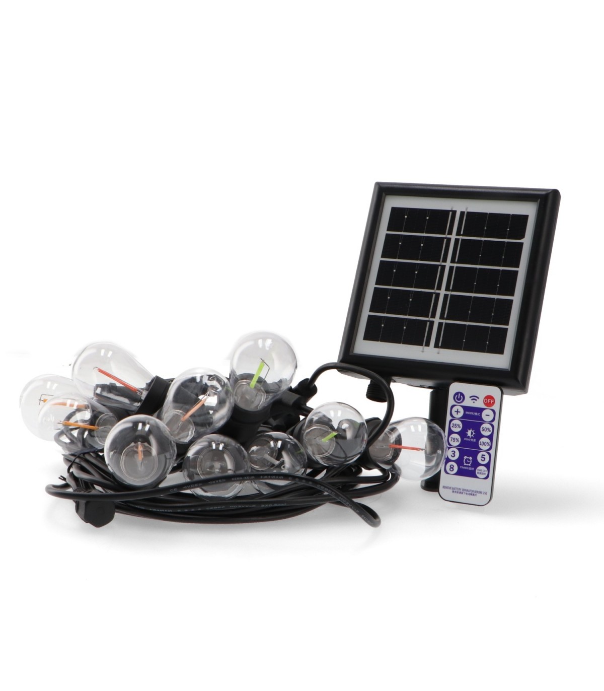 Guirnalda Led Solar 3W 100Lm RGB 10 Bombillas E27 IP65