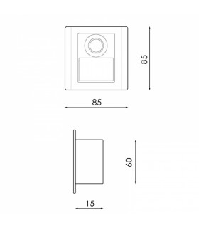 Baliza Empotrable NOMIS SENSOR SQUARE 1.2W 120Lm IP20