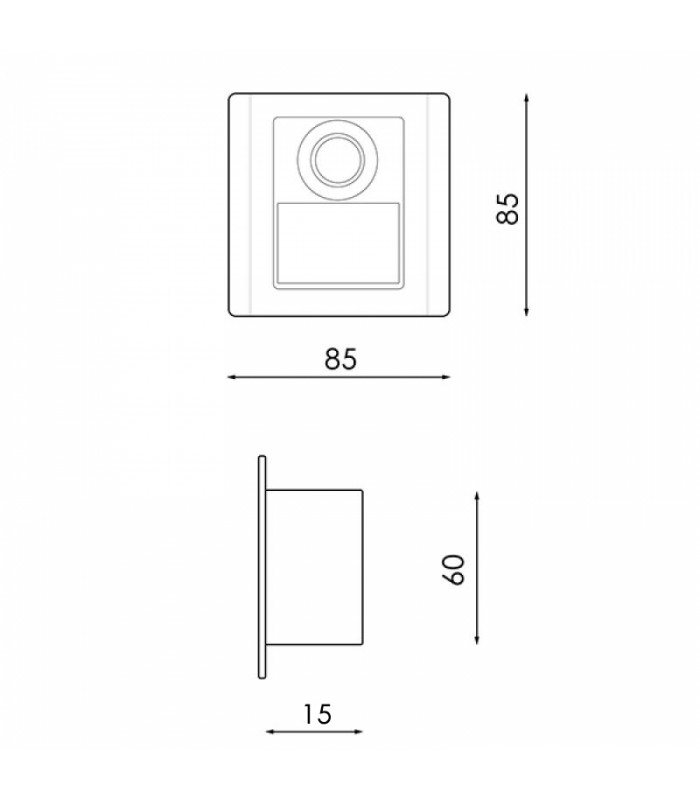 Baliza Empotrable NOMIS SENSOR SQUARE 1.2W 120Lm IP20