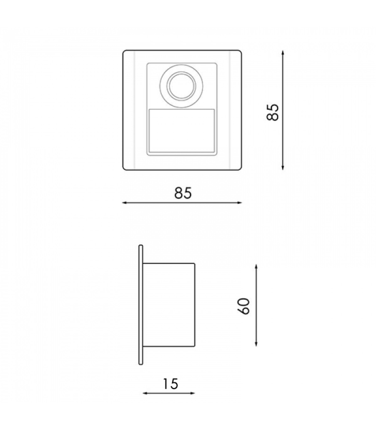 Baliza Empotrable NOMIS SENSOR SQUARE 1.2W 120Lm IP20