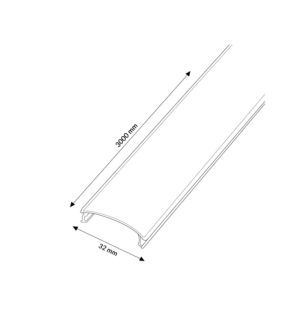 Rollo Difusor Opal Microprismático Para Perfil Ancho 32Mm -30 Metros-