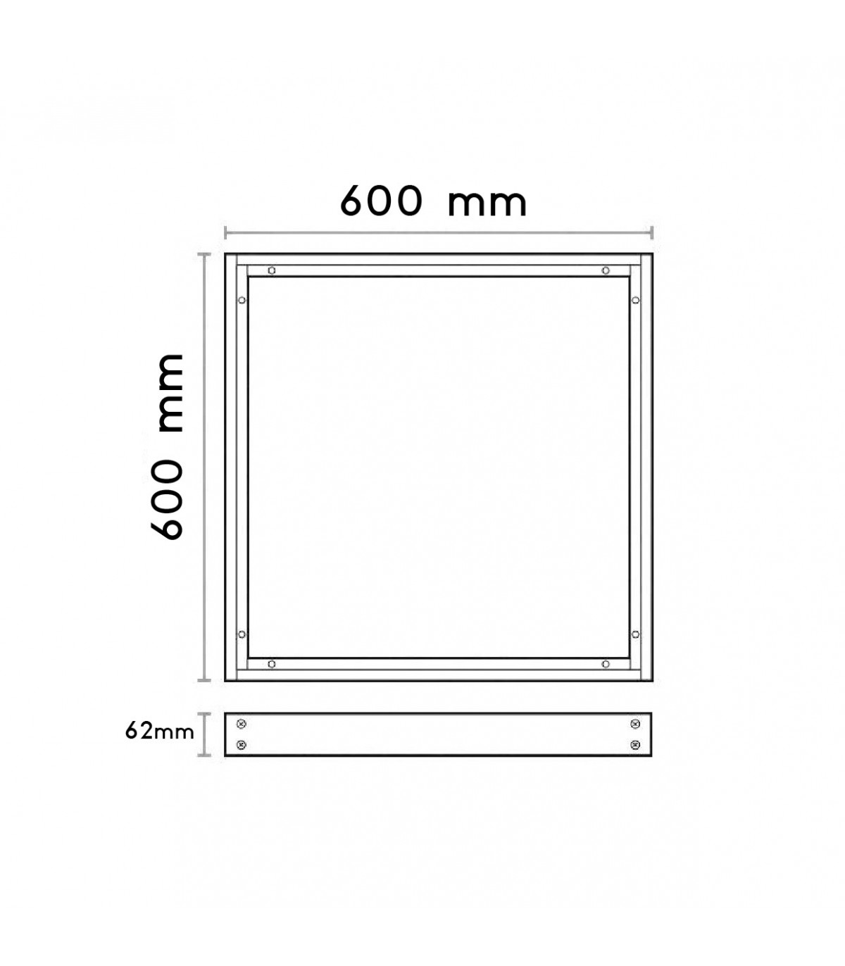 Marco Para Superficie Panel Blanco 60x60cm