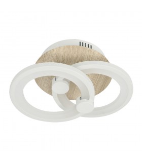 Plafón Led SYDNEY 32W 4160Lm Blanco/Madera Clara CCT