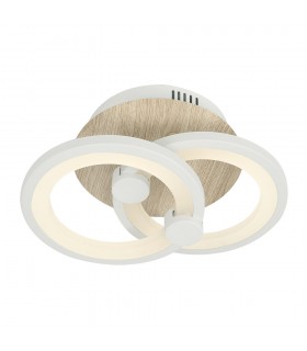 Plafón Led SYDNEY 32W 4160Lm Blanco/Madera Clara CCT