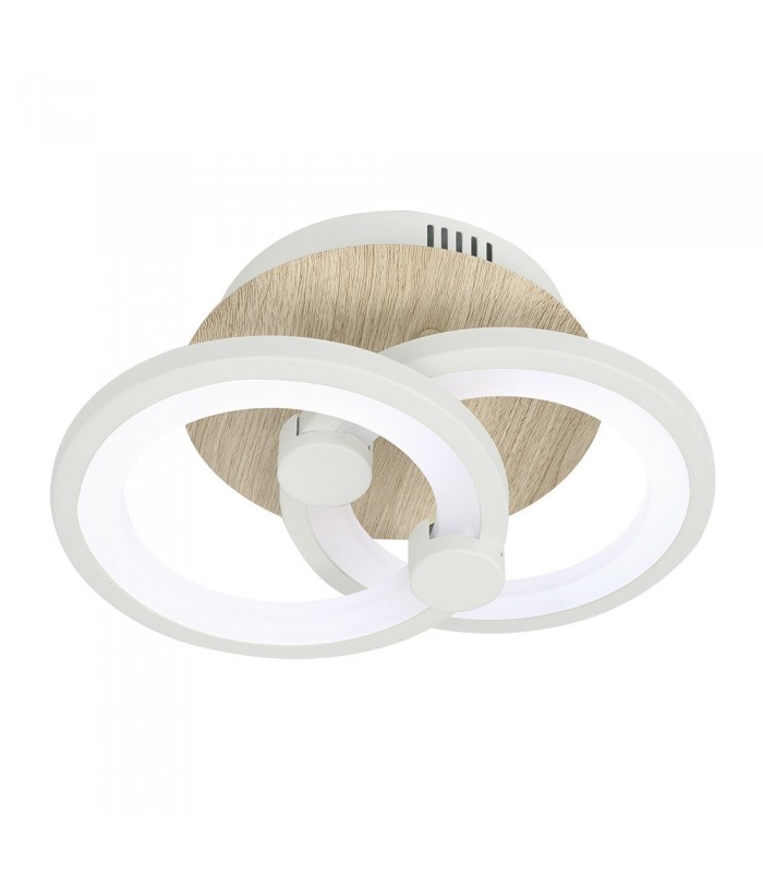 Plafón Led SYDNEY 32W 4160Lm Blanco/Madera Clara CCT