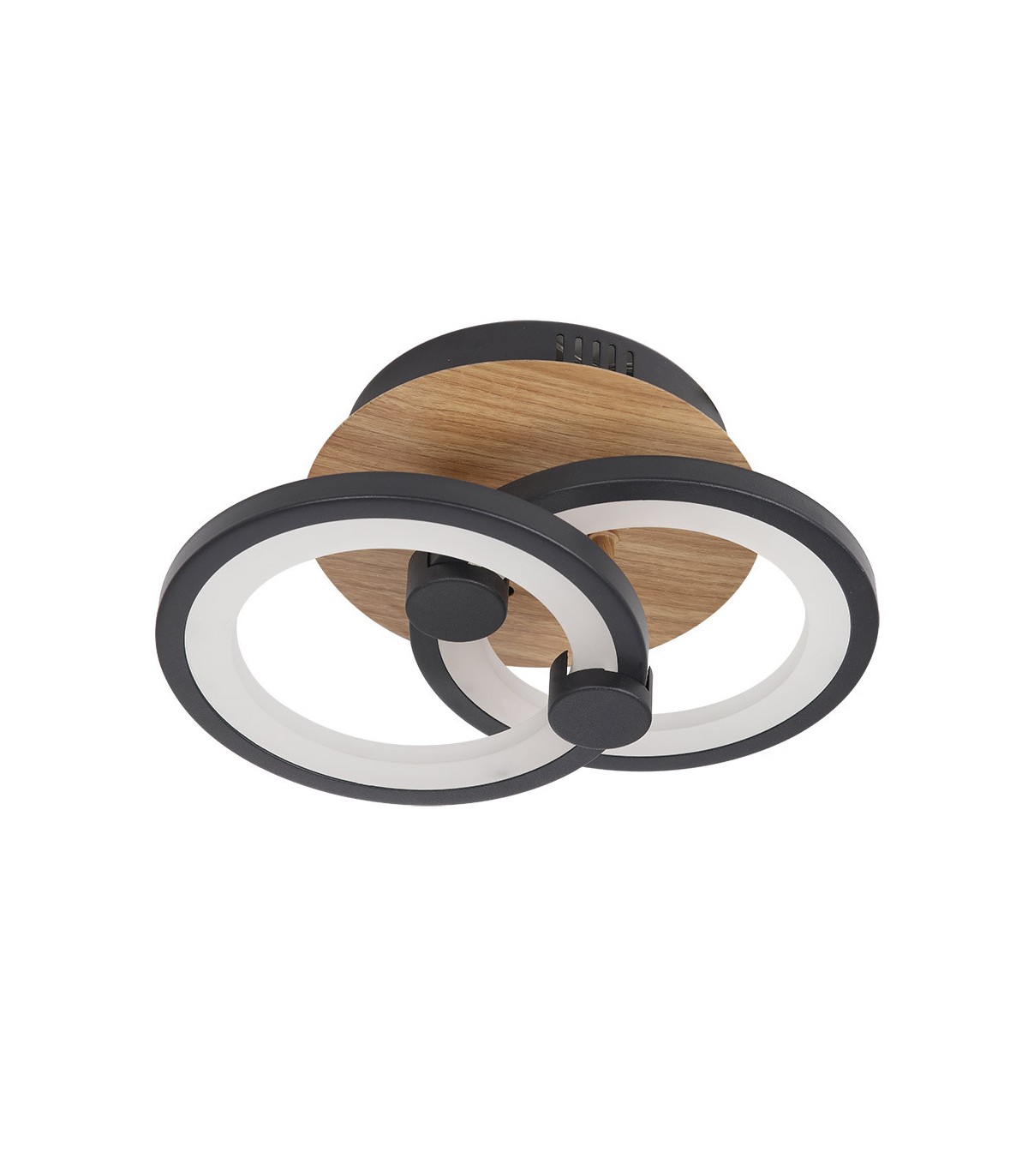 Plafón Led SYDNEY 32W 4160Lm Negro/Madera Oscura CCT