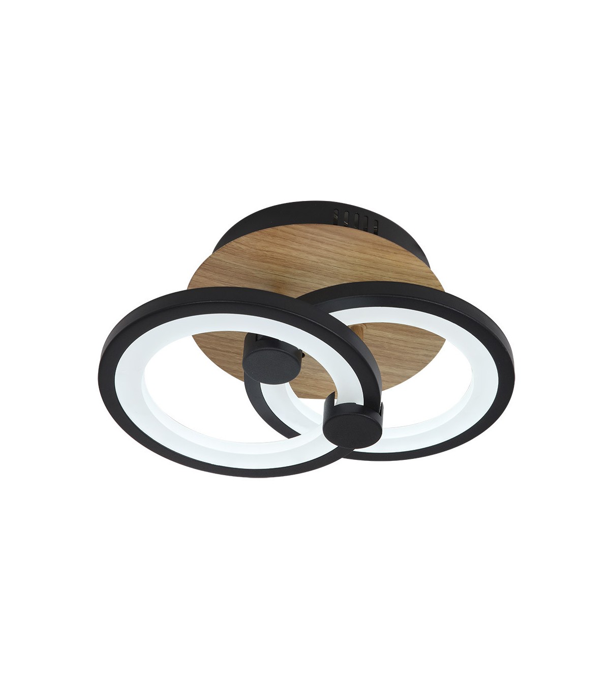Plafón Led SYDNEY 32W 4160Lm Negro/Madera Oscura CCT