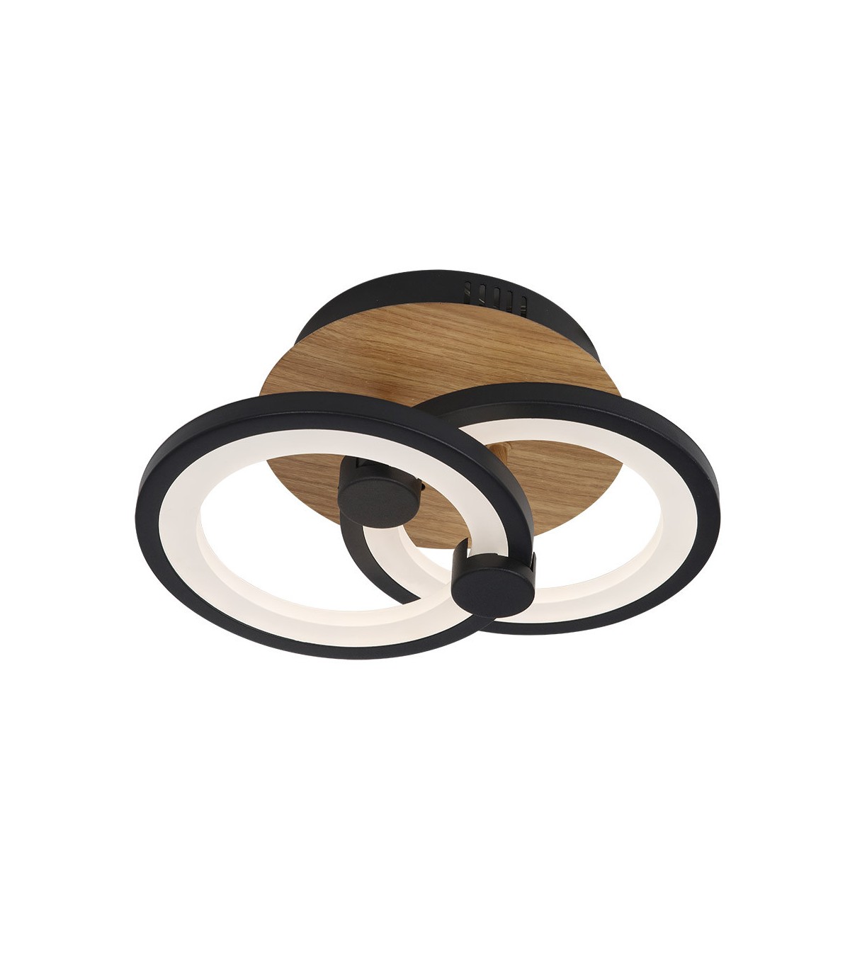 Plafón Led SYDNEY 32W 4160Lm Negro/Madera Oscura CCT