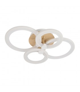 Plafón Led SYDNEY 76W 10260Lm Blanco/Madera Clara CCT