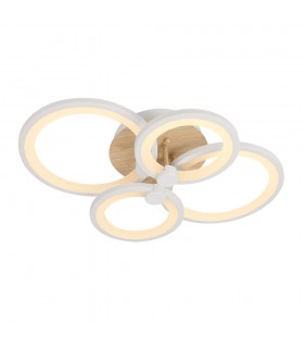 Plafón Led SYDNEY 76W 10260Lm Blanco/Madera Clara CCT