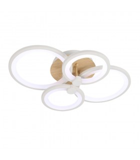 Plafón Led SYDNEY 76W 10260Lm Blanco/Madera Clara CCT