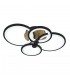 Plafón Led SYDNEY 76W 10260Lm Negro/Madera Oscura CCT