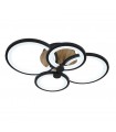 Plafón Led SYDNEY 76W 10260Lm Negro/Madera Oscura CCT