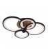 Plafón Led SYDNEY 76W 10260Lm Negro/Madera Oscura CCT