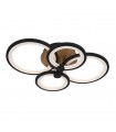 Plafón Led SYDNEY 76W 10260Lm Negro/Madera Oscura CCT
