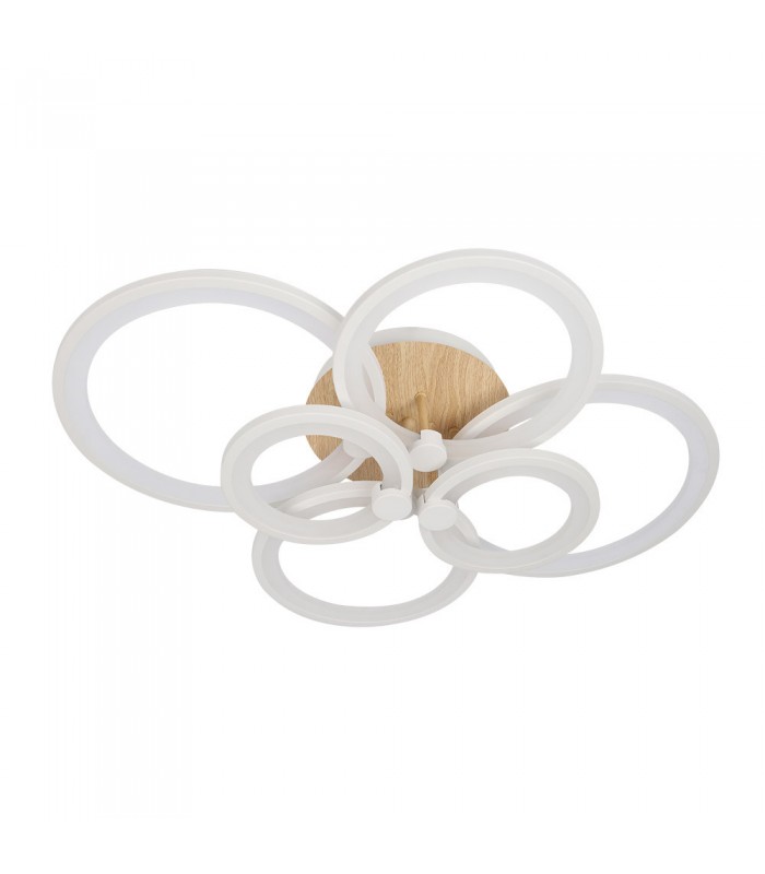 Plafón Led SYDNEY 134W 18090Lm Blanco/Madera Clara CCT