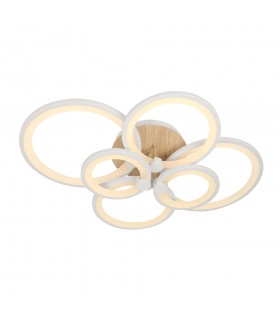 Plafón Led SYDNEY 134W 18090Lm Blanco/Madera Clara CCT