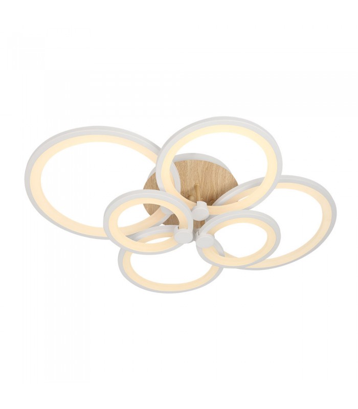 Plafón Led SYDNEY 134W 18090Lm Blanco/Madera Clara CCT