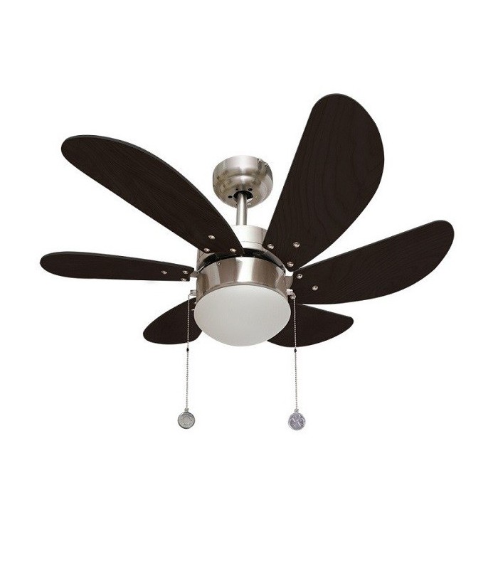 Ventilador de Techo Delfín Niquel 6 Aspas Wengué 1xE27 41x65D
