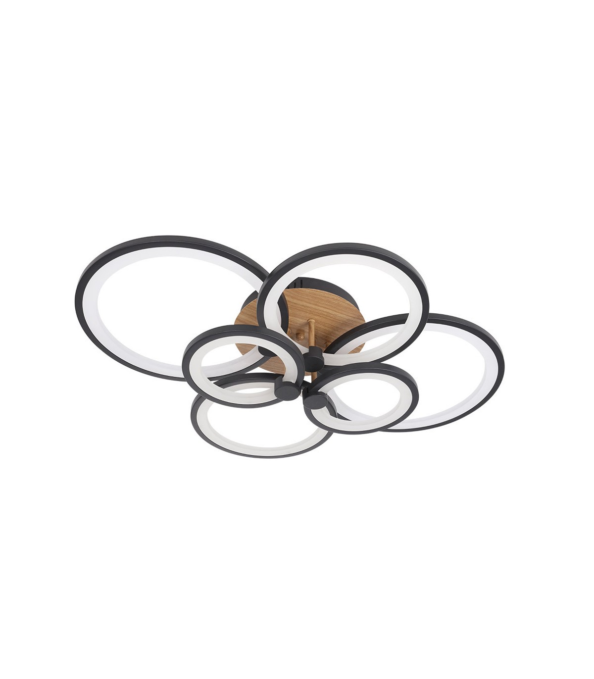 Plafón Led SYDNEY 134W 18090Lm Negro/Madera Oscura CCT