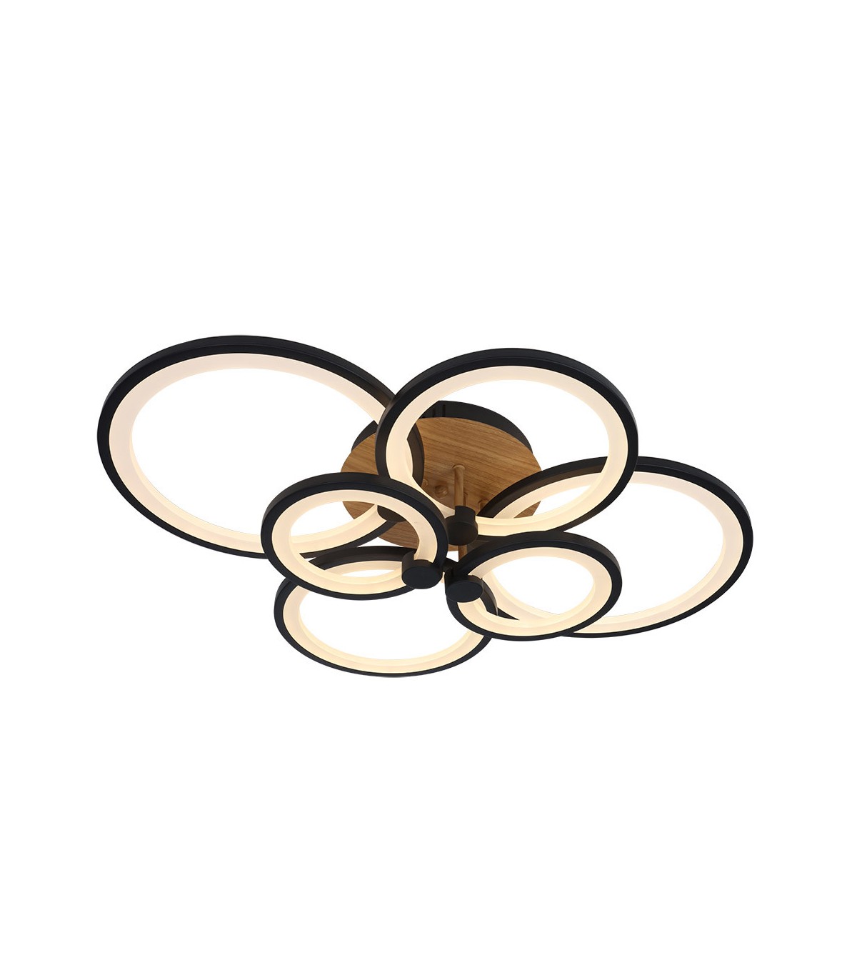 Plafón Led SYDNEY 134W 18090Lm Negro/Madera Oscura CCT