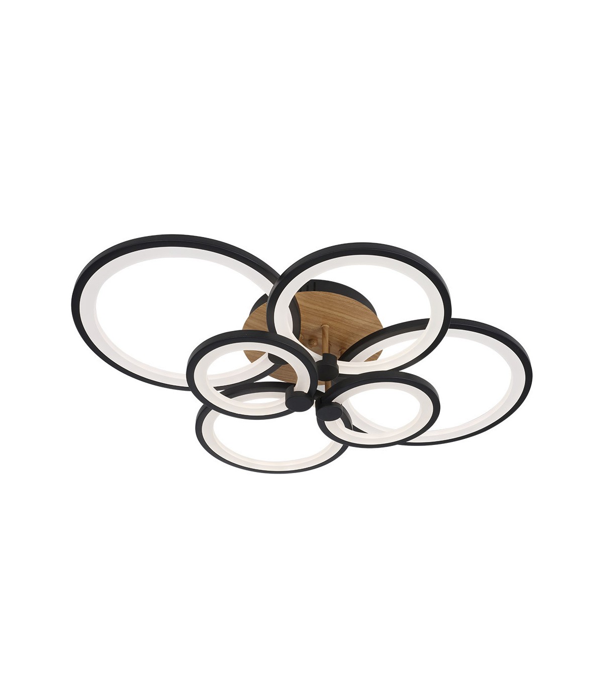Plafón Led SYDNEY 134W 18090Lm Negro/Madera Oscura CCT