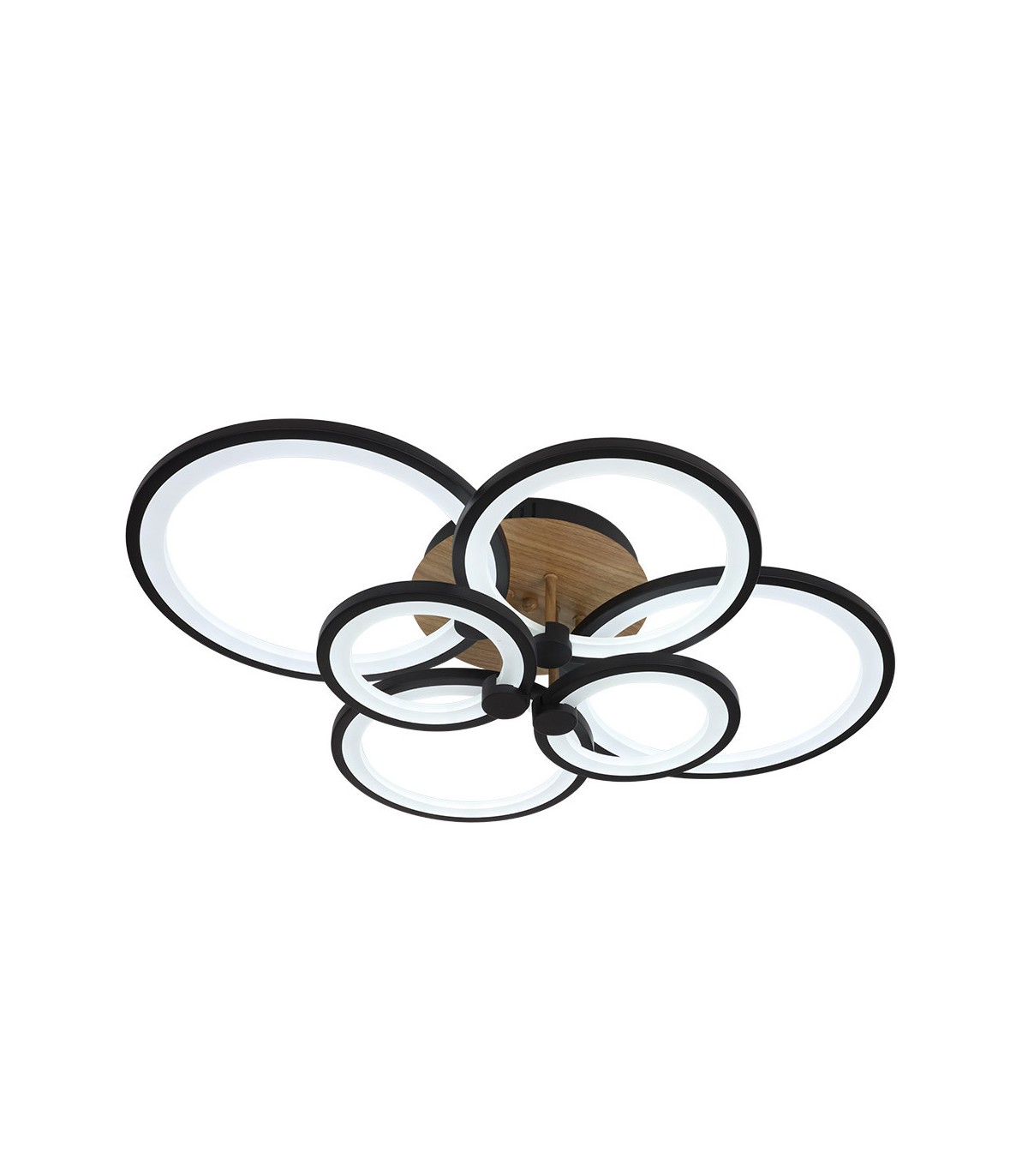 Plafón Led SYDNEY 134W 18090Lm Negro/Madera Oscura CCT