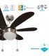 Ventilador de Techo Delfín Niquel 6 Aspas Wengué 1xE27 41x65D
