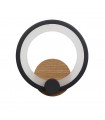 Aplique Pared Led SYDNEY 10W 1300Lm Negro/Madera Oscura