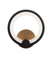 Aplique Pared Led SYDNEY 10W 1300Lm Negro/Madera Oscura