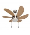 Ventilador de Techo Delfín Niquel 6 Aspas Haya 1xE27 41x65D