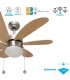 Ventilador de Techo Delfín Niquel 6 Aspas Haya 1xE27 41x65D