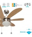 Ventilador de Techo Delfín Niquel 6 Aspas Haya 1xE27 41x65D