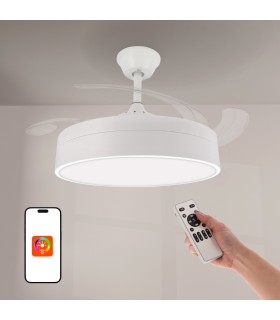 Ventilador de techo Messe APP DC 72W 3360Lm Blanco 4 Aspas CCT
