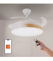 Ventilador de techo Messe APP DC 72W 3360Lm Blanco/Haya 4 Aspas CCT