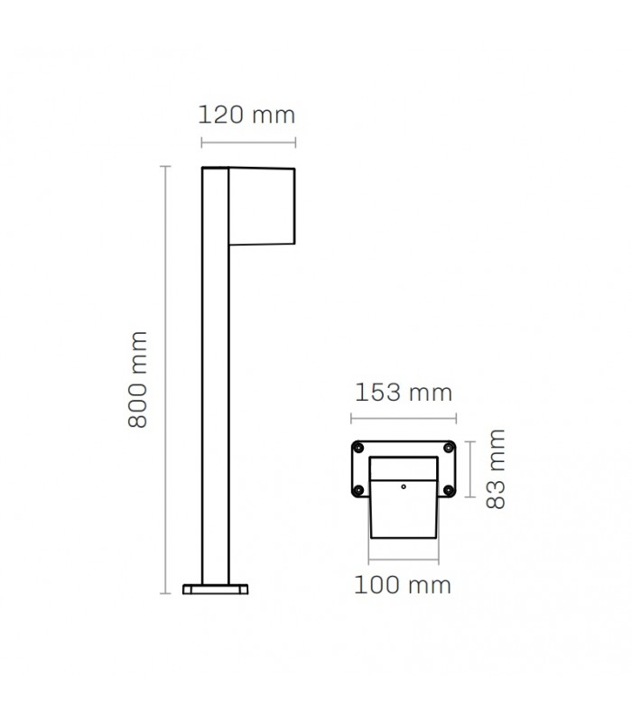 Baliza Grande VILA Corten 10W 1000LM IP54 CCT