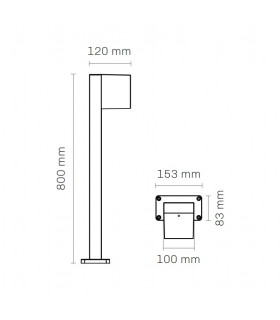 Baliza Grande VILA Antracita 10W 1000LM IP54 CCT