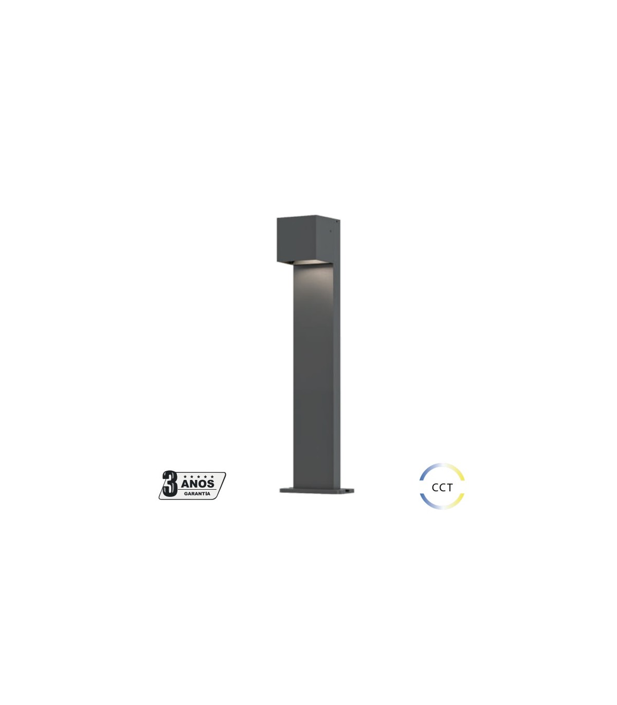 Baliza Grande VILA Antracita 10W 1000LM IP54 CCT