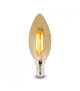Bombilla Vela LED filamento 4W 400Lm 330º E14 2500K Ambar Serie VINTAGE