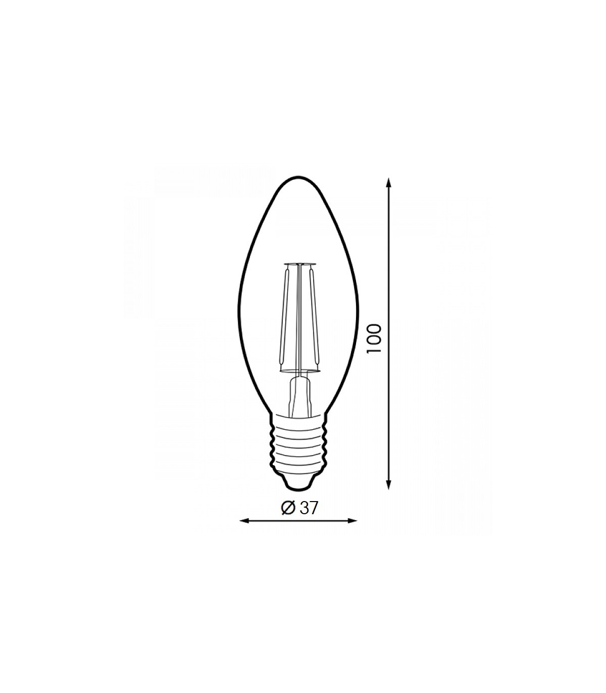 Bombilla Vela Led Filamento LUXTAR 4W 380LM E14 Serie Vintage