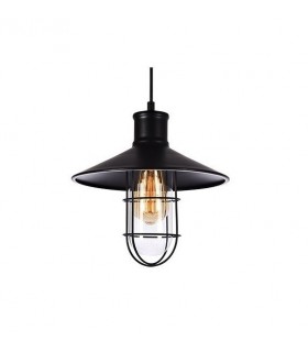 Lámpara colgante Factory metal negro E27.