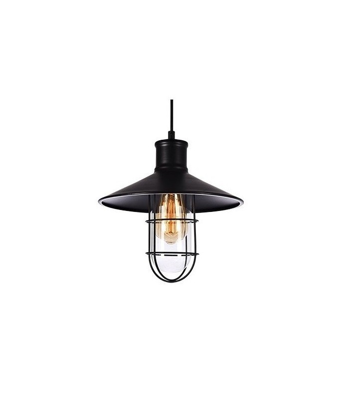 Lámpara colgante Factory metal negro E27.