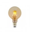 Bombilla LED filamento 6W 500Lm 360º  E27 G125 2500K Ambar Serie VINTAGE
