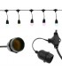 Guirnalda de 10 casquillos E27 Exterior IP65 cable eléctrico