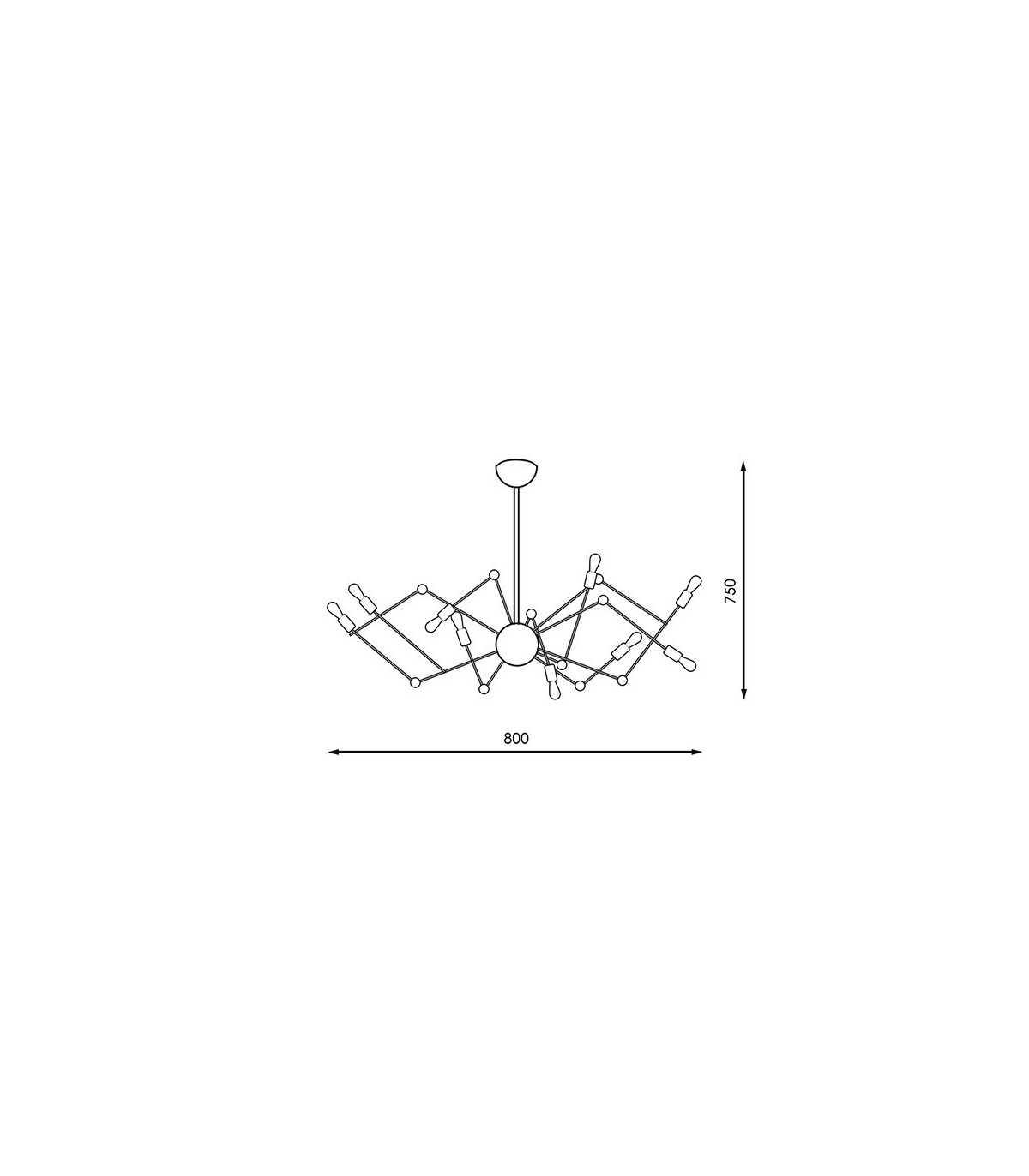 Lampara de Techo Spider 12xE27 IP20