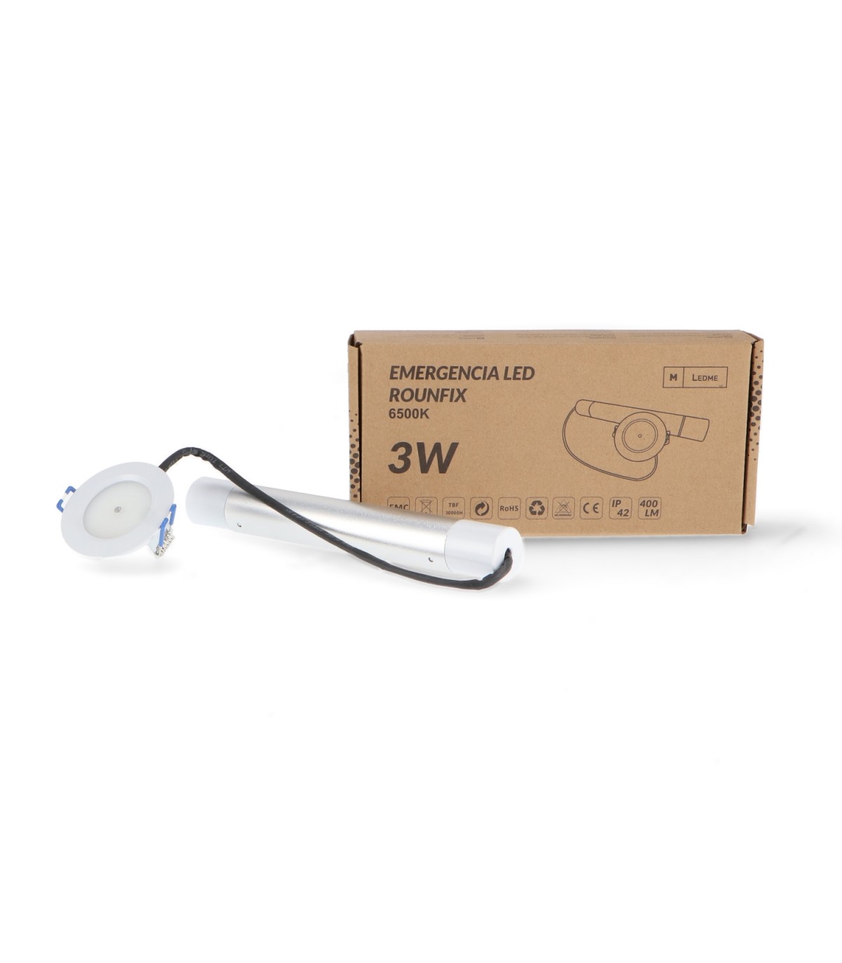 Emergencia Led ROUNFIX 3W 400LM IP42 Permanente / No Permanente