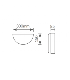 Aplique Semicircular Desing Blanco 1xE27