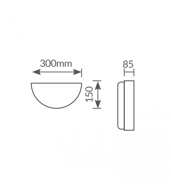 Aplique Semicircular Desing Blanco 1xE27