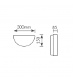 Aplique Semicircular Desing Blanco 1xE27